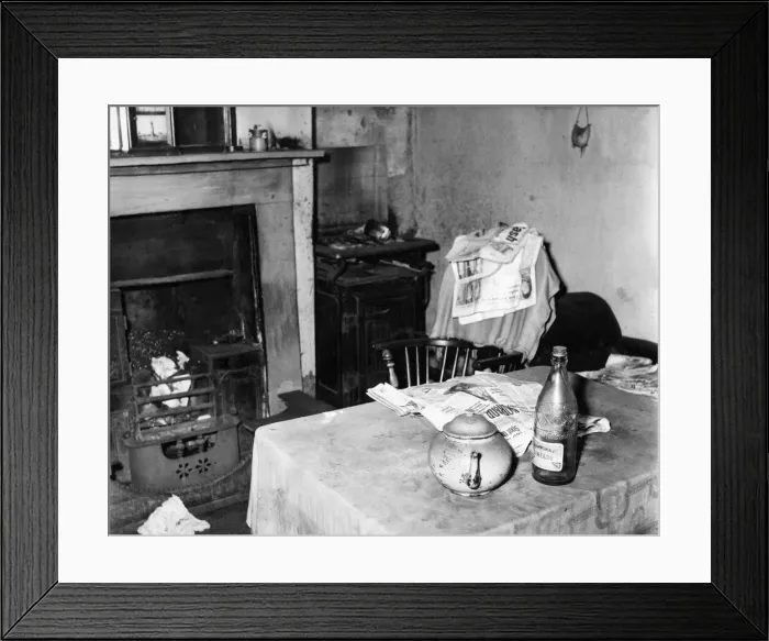 Framed Print : The Interior of slum housing in an area of Newcastle