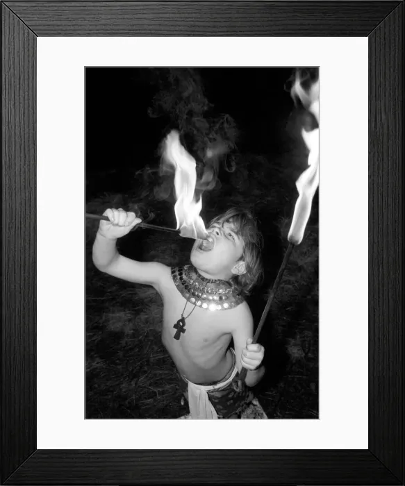 Framed Print : Unusual: Children. Fire Eater. 9 year old Tony Walls. Tony at his Fire Swallowing Act Framed Print : Unusual: Children. Fire Eater. 9 year old Tony Walls. Tony at his Fire Swallowing Act