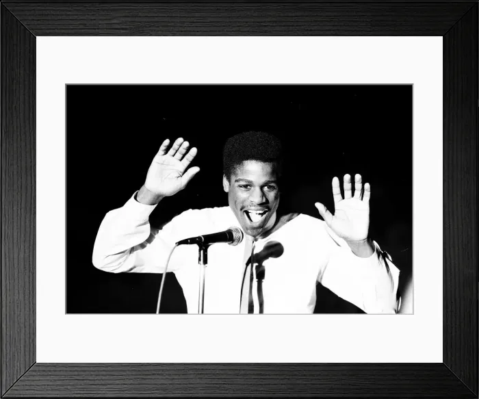 Framed Print : Boxer Errol Christie launching a London Cabaret. 4th Feb 1982 Framed Print : Boxer Errol Christie launching a London Cabaret. 4th Feb 1982