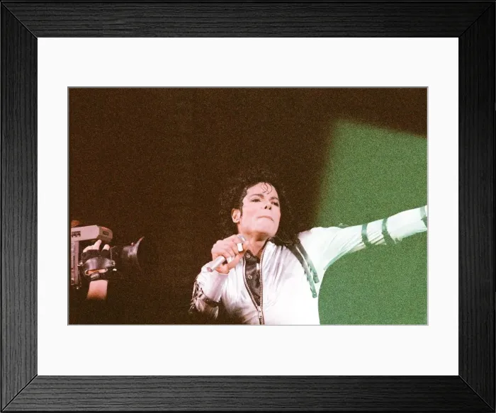 Framed Print : Michael Jackson seen here in concert at Milton Keynes. 10th September 1988 Framed Print : Michael Jackson seen here in concert at Milton Keynes. 10th September 1988