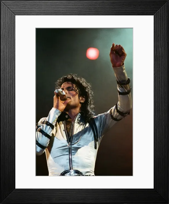 Framed Print : Michael Jackson seen here in concert at Milton Keynes. 10th September 1988 Framed Print : Michael Jackson seen here in concert at Milton Keynes. 10th September 1988
