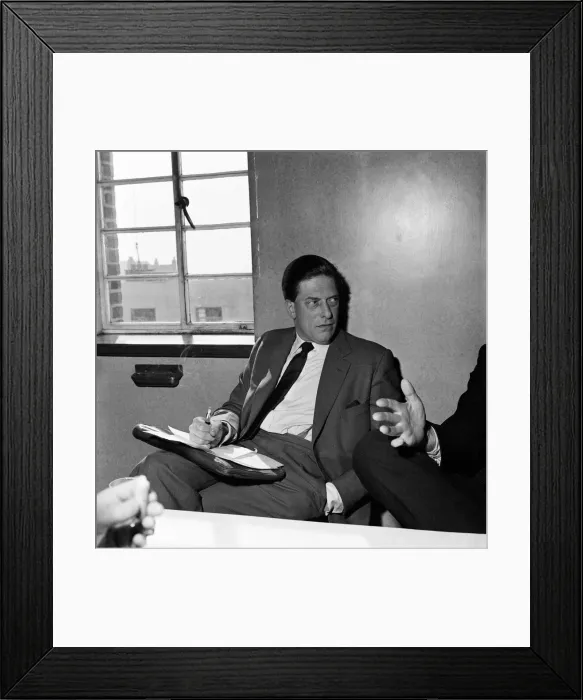Framed Print : George Henry Hubert Lascelles, 7th Earl of Harewood attends news press conference for an Framed Print : George Henry Hubert Lascelles, 7th Earl of Harewood attends news press conference for an