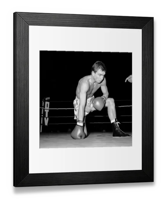 Framed Print : Boxing Errol Christie against Mark Kaylor 5th November 1985