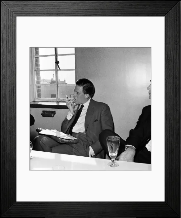 Framed Print : George Henry Hubert Lascelles, 7th Earl of Harewood attends news press conference for an Framed Print : George Henry Hubert Lascelles, 7th Earl of Harewood attends news press conference for an