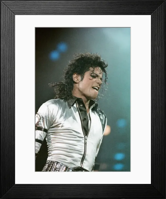 Framed Print : Michael Jackson seen here in concert at Milton Keynes. 10th September 1988 Framed Print : Michael Jackson seen here in concert at Milton Keynes. 10th September 1988