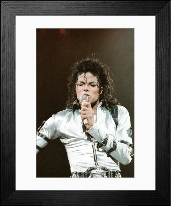 Framed Print : Michael Jackson seen here in concert at Milton Keynes. 10th September 1988 Framed Print : Michael Jackson seen here in concert at Milton Keynes. 10th September 1988