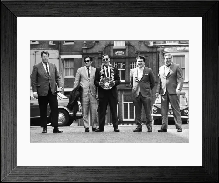 Framed Print : American rock and roll singer Bill Haley with his band The Comets in London shortly Framed Print : American rock and roll singer Bill Haley with his band The Comets in London shortly