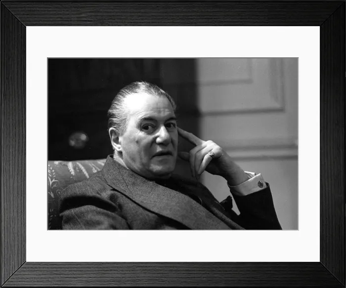 Framed Print : British author Dennis Wheatley poses for portraits in his home. 7th January 1964