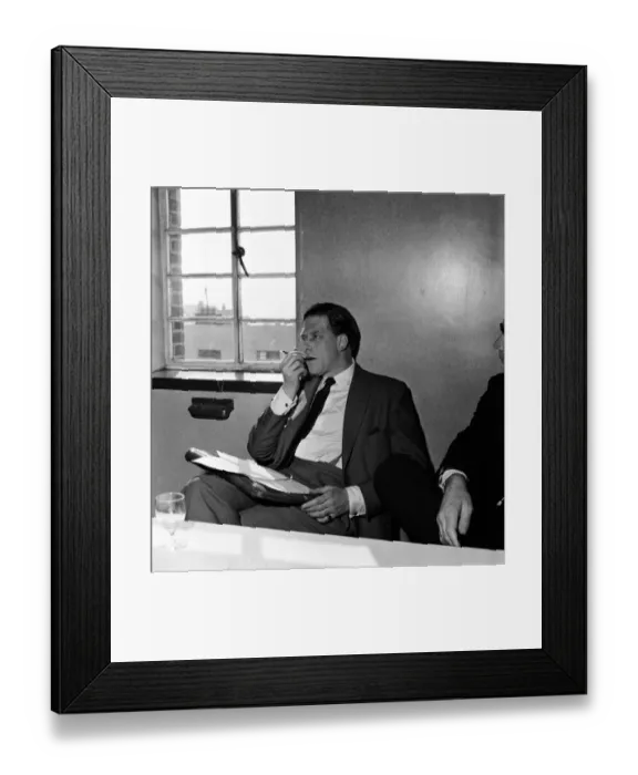Framed Print : George Henry Hubert Lascelles, 7th Earl of Harewood attends news press conference for an