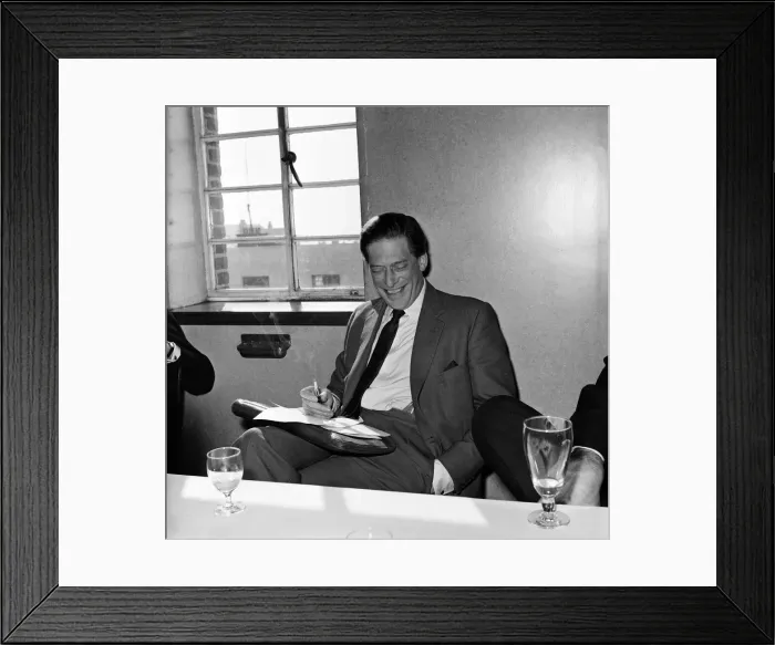 Framed Print : George Henry Hubert Lascelles, 7th Earl of Harewood attends news press conference for an Framed Print : George Henry Hubert Lascelles, 7th Earl of Harewood attends news press conference for an