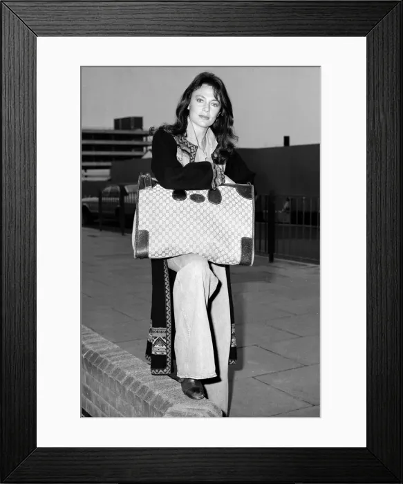 Framed Print : Charlotte Rampling seen here at London Airport 16th April 1976 Local Caption