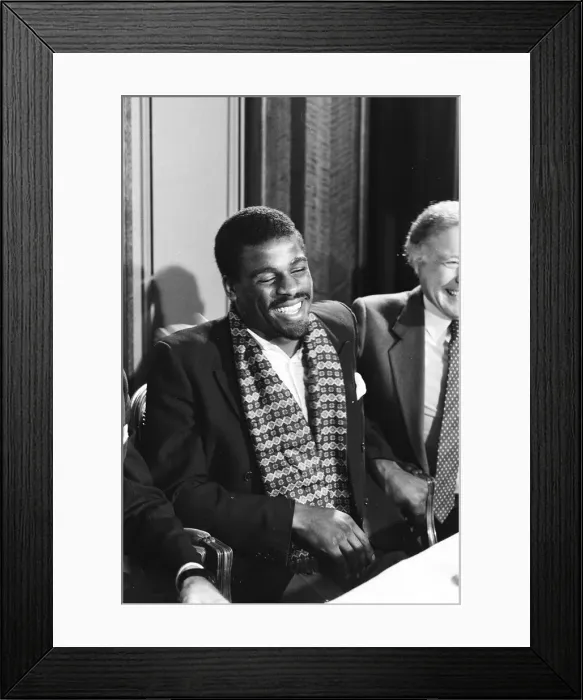 Framed Print : Press conference, Errol Christie against Mark Kaylor 18th October 1985 Framed Print : Press conference, Errol Christie against Mark Kaylor 18th October 1985