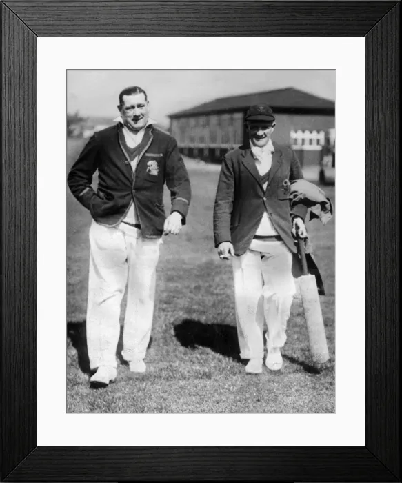 Framed Print : Cecil Parkin and Harry Makepeace, England cricketers in 1934 Framed Print : Cecil Parkin and Harry Makepeace, England cricketers in 1934