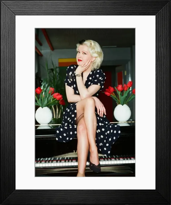 Framed Print : Cyndi Lauper american singer May 1989. Cyndi is in Britain to