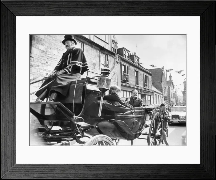 Framed Print : Neil Armstrong and his wife Janet in an opened top carriage during the freedom of Framed Print : Neil Armstrong and his wife Janet in an opened top carriage during the freedom of