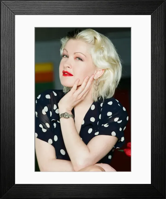 Framed Print : Cyndi Lauper american singer May 1989. Cyndi is in Britain to