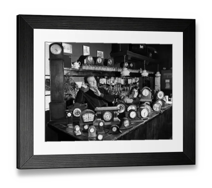 Framed Print : Clockwise. but still timeless, landlord brothers Kevin, on the left