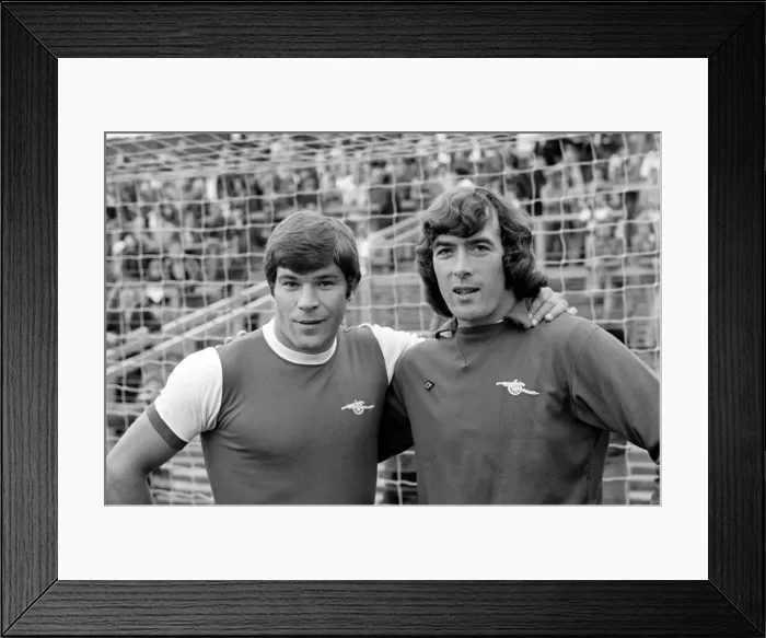 Framed Print : Luton Town. vs. Arsenal. Macdonald pictured with Jennings. August 1977 77-04352-004