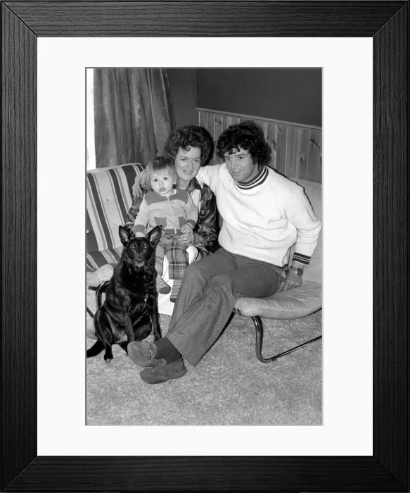 Framed Print : Alan Learmouth and Dog Dollar': The family at home at Eastbourne Framed Print : Alan Learmouth and Dog Dollar': The family at home at Eastbourne
