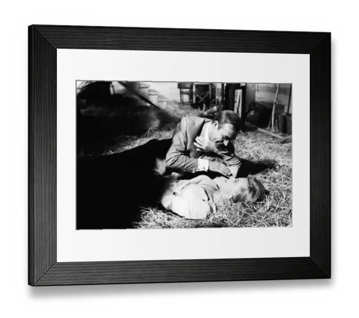 Framed Print : Honor Blackman as Pussy Galore and Sean Connery as James Bond seen here filming a fight Framed Print : Honor Blackman as Pussy Galore and Sean Connery as James Bond seen here filming a fight