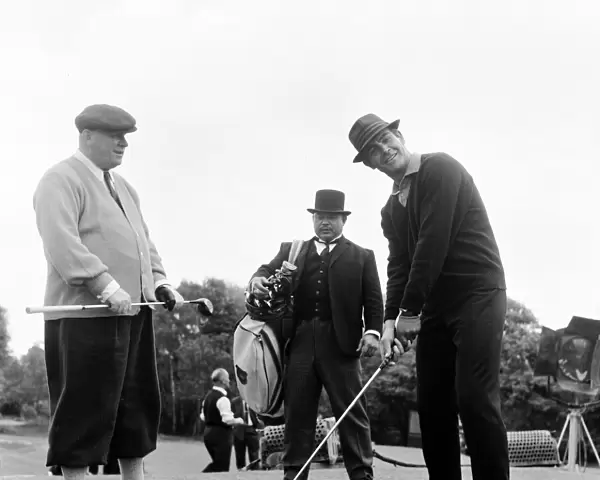 Filming the golf scene for 'Goldfinger'at Stoke Park golf course near Stoke