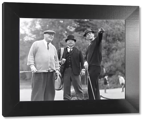 Framed Print of Filming the golf scene for Goldfingerat Stoke Park