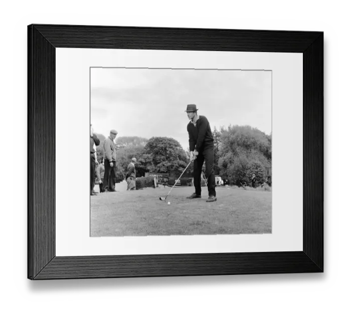 Framed Print : Filming the golf scene for Goldfinger'at Stoke Park golf course near Stoke