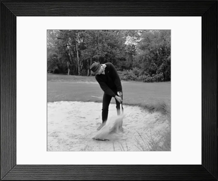Framed Print : Filming the golf scene for Goldfinger'at Stoke Park golf course near Stoke