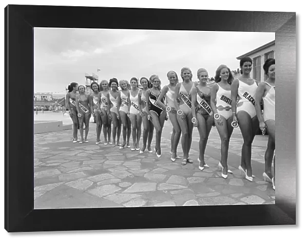 Miss United Kingdom beauty contest at Blackpool. The contestants pose for