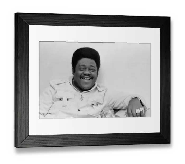 Framed Print : American rock and roll singer and musician Fats Domino shows off his diamond rings in his Framed Print : American rock and roll singer and musician Fats Domino shows off his diamond rings in his