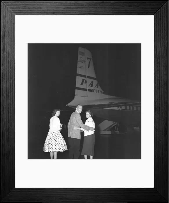 Framed Print : American rock and roll singer Jerry Lee Lewis with his thirteen year old wife Myra (right