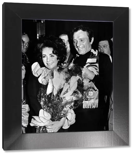 Film actress Elizabeth Taylor with her actor husband Richard Burton