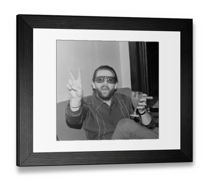 Framed Print : American rock and roll singer and musician Jerry Lee Lewis relaxing in his hotel suite in
