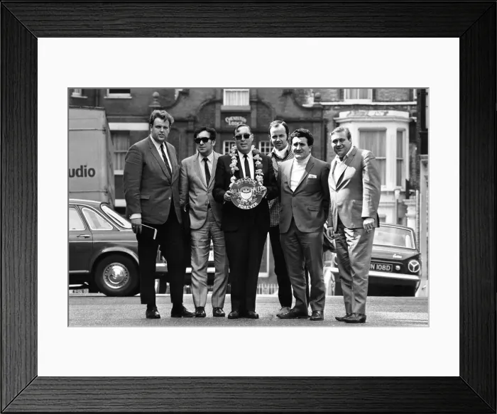 Framed Print : American rock and roll singer Bill Haley with his band The Comets in London shortly Framed Print : American rock and roll singer Bill Haley with his band The Comets in London shortly