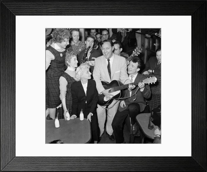 Framed Print : Frenzied scenes as American rock and roll singer Bill Haley arrives in London