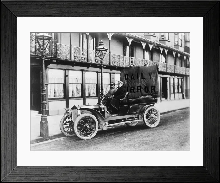 Framed Print : Delivering the Daily Mirror by motor car 14th July 1907 Local Caption Watscan Framed Print : Delivering the Daily Mirror by motor car 14th July 1907 Local Caption Watscan