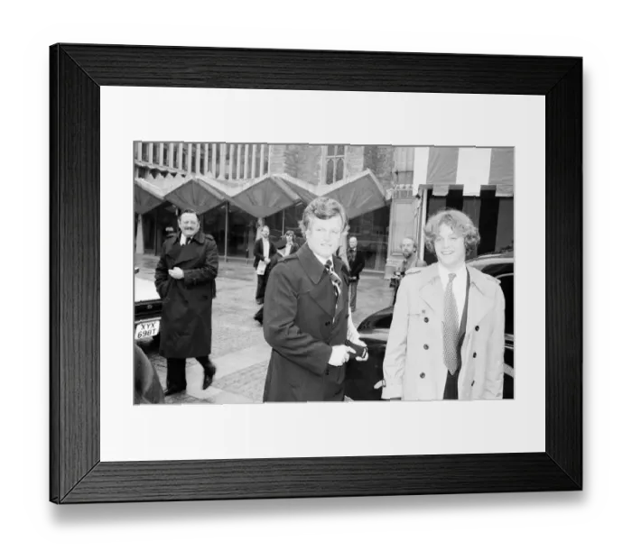 Framed Print : Senator Edward Kennedy with his 17 year old son Teddy Kennedy arrive for Framed Print : Senator Edward Kennedy with his 17 year old son Teddy Kennedy arrive for