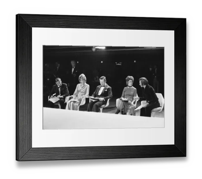 Framed Print : Miss United Kingdom beauty contest at Blackpool. The judges consisting of Felicity Framed Print : Miss United Kingdom beauty contest at Blackpool. The judges consisting of Felicity