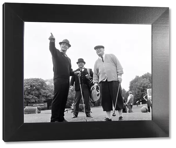 Framed Print of Filming the golf scene for Goldfingerat Stoke Park