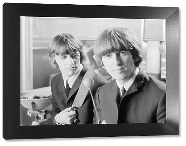 Ringo Star and George Harrison of the Beatles seen here June 1965 Local Caption