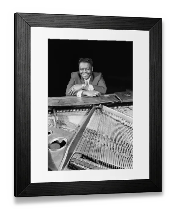 Framed Print : American rock and roll star Fats Domino at the piano on the stage of the Saville Theatre Framed Print : American rock and roll star Fats Domino at the piano on the stage of the Saville Theatre