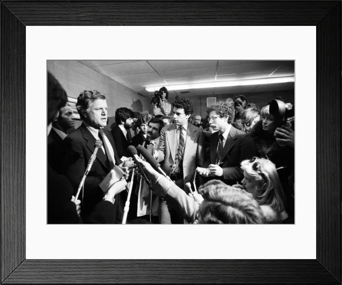 Framed Print : Senator Edward Kennedy on the campaign trail ahead of the New Hampshire Primary Framed Print : Senator Edward Kennedy on the campaign trail ahead of the New Hampshire Primary