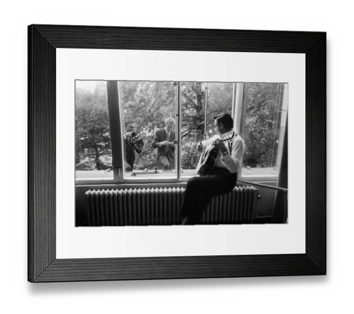 Framed Print : American country singer and musician Johnny Cash poses for photographers at the Savoy Framed Print : American country singer and musician Johnny Cash poses for photographers at the Savoy