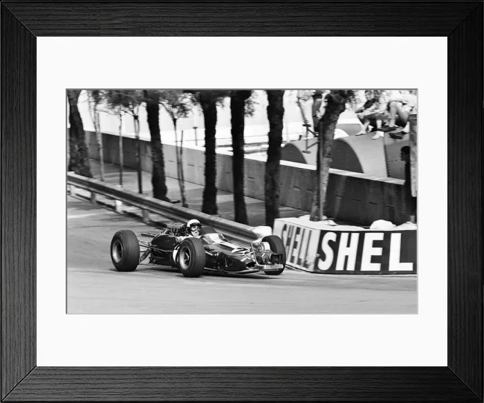 Framed Print : Monaco Grand Prix practice 1966. 22nd May 1966. Camera fixed to front of car Framed Print : Monaco Grand Prix practice 1966. 22nd May 1966. Camera fixed to front of car