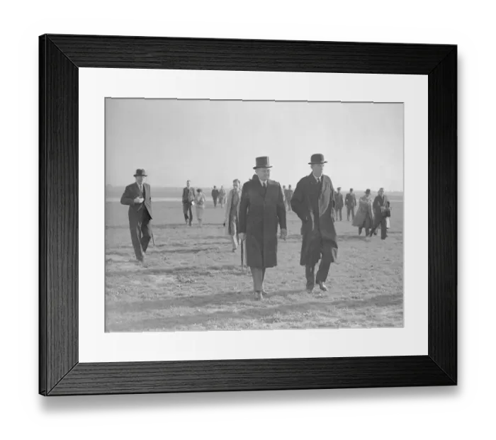 Framed Print : Foreign Secretary Lord Halifax (right) with a German embassy official at Heston airfield Framed Print : Foreign Secretary Lord Halifax (right) with a German embassy official at Heston airfield