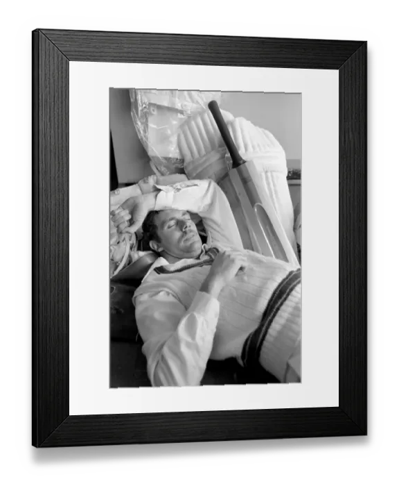Framed Print : Cricket: Test Match Preview: Australian Team: Australian skipper Greg Chappell resting in Framed Print : Cricket: Test Match Preview: Australian Team: Australian skipper Greg Chappell resting in