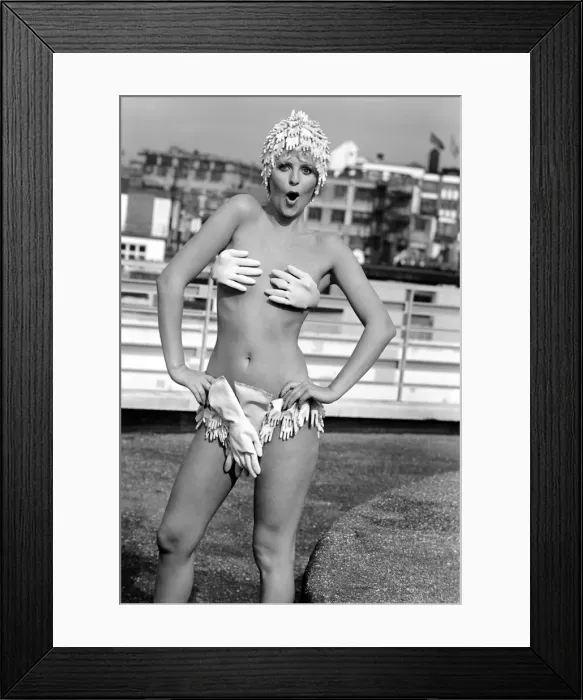 Framed Print : Glamour: Unusual: Humour. Models in Bikinis: Marie-Louise, Vicky Burgoyne, Jenny James Framed Print : Glamour: Unusual: Humour. Models in Bikinis: Marie-Louise, Vicky Burgoyne, Jenny James