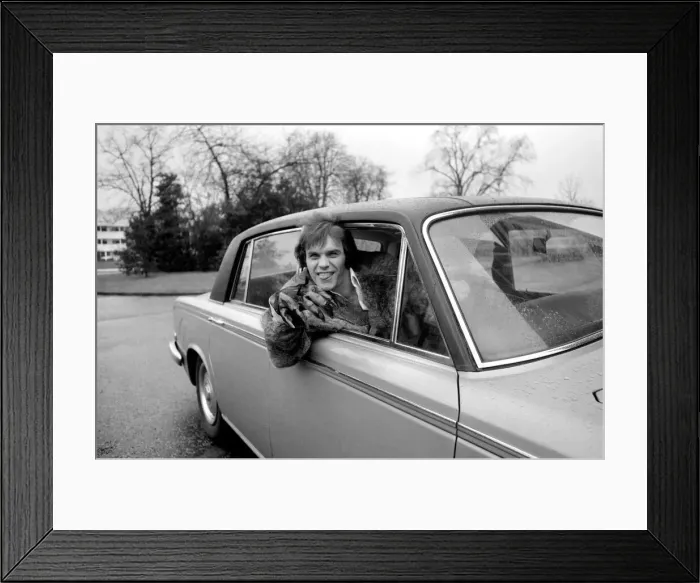 Framed Print : Humour: Comedy: Car: Comedian Freddie Starr. March 1975 75-01555 Framed Print : Humour: Comedy: Car: Comedian Freddie Starr. March 1975 75-01555