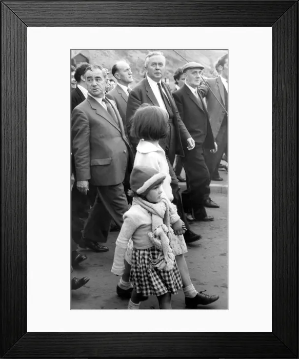 Framed Print : Durham Miners Gala - Mr Harold Wilson during the march Framed Print : Durham Miners Gala - Mr Harold Wilson during the march
