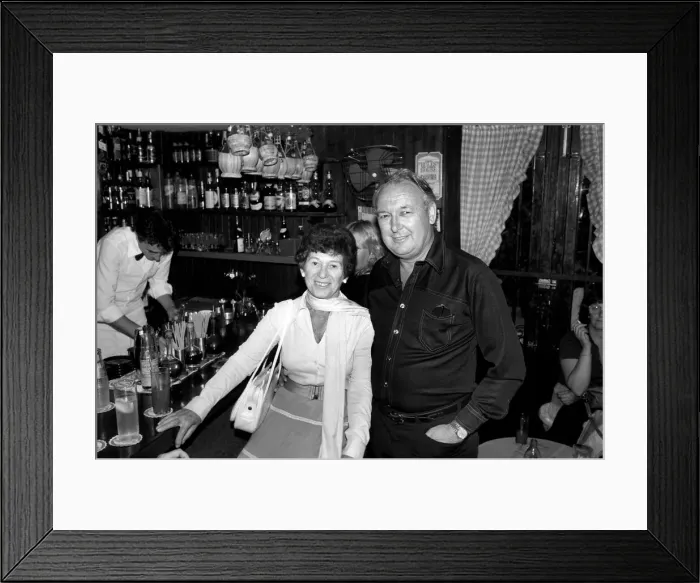 Framed Print : Freddie Laker: Entrepreneur with his motor cruiser in Majorca. July 1981 81-03733a-036 Framed Print : Freddie Laker: Entrepreneur with his motor cruiser in Majorca. July 1981 81-03733a-036